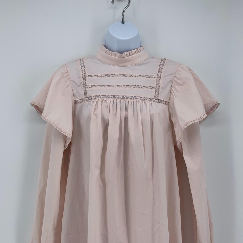 Wild Fable NWT Dusty Peach Long Sleeve High Neck Poplin Prairie Dress Size S - Picture 4 of 9
